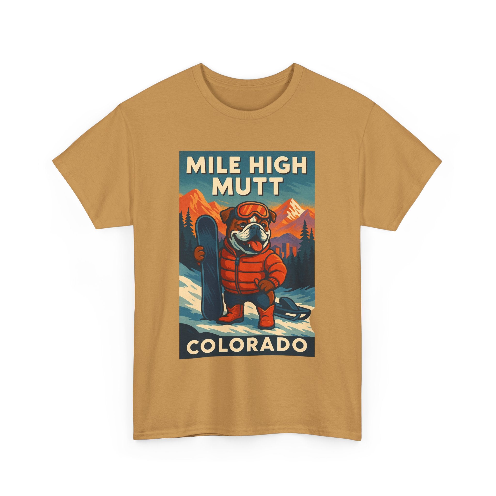 Mile High Mutt Unisex Heavy Cotton Tee Colorado Ski Adventure Shirt