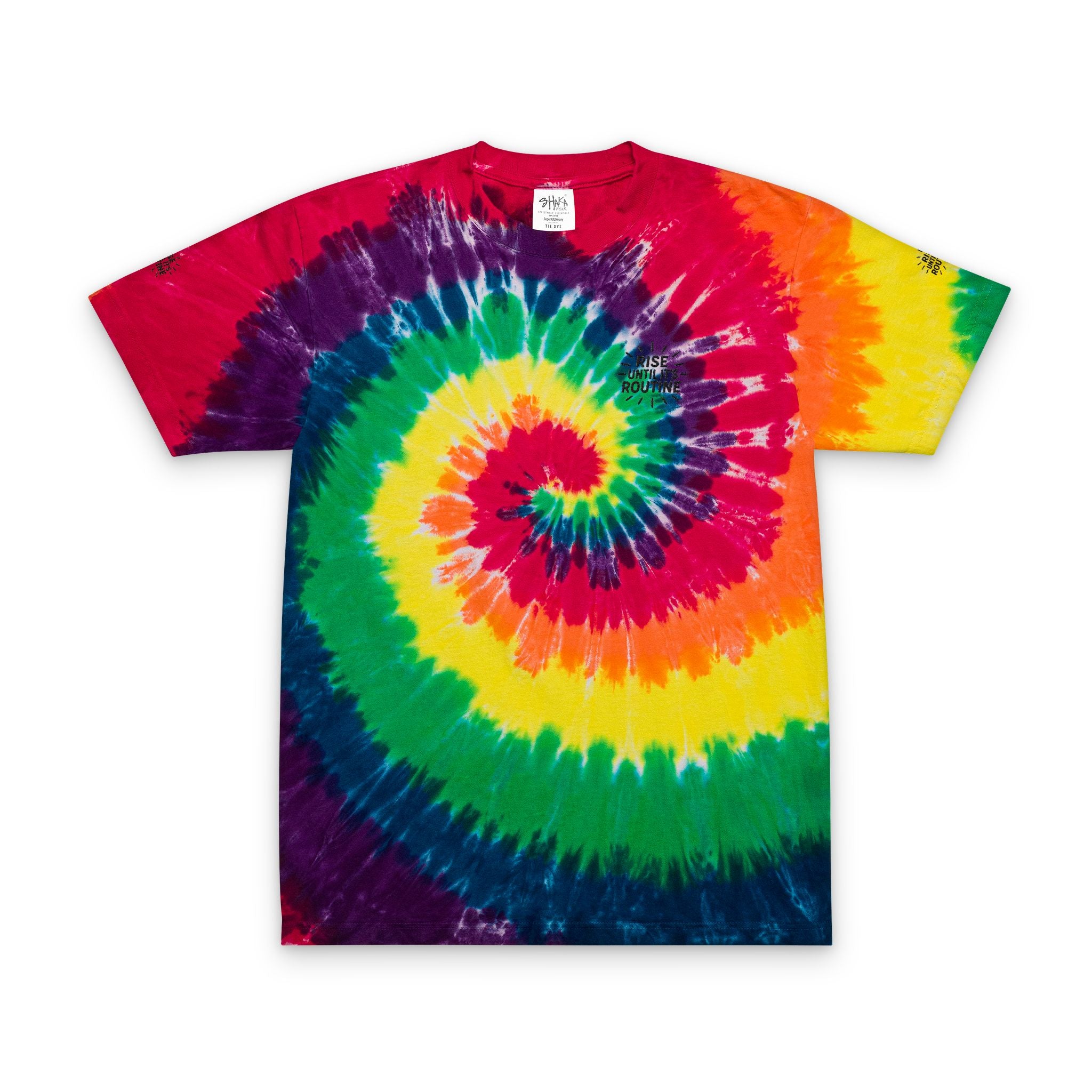 Tie-Dye Spiral Oversized T-Shirt Rise Until It's Routine Rainbow Embroidered Spiral Tee