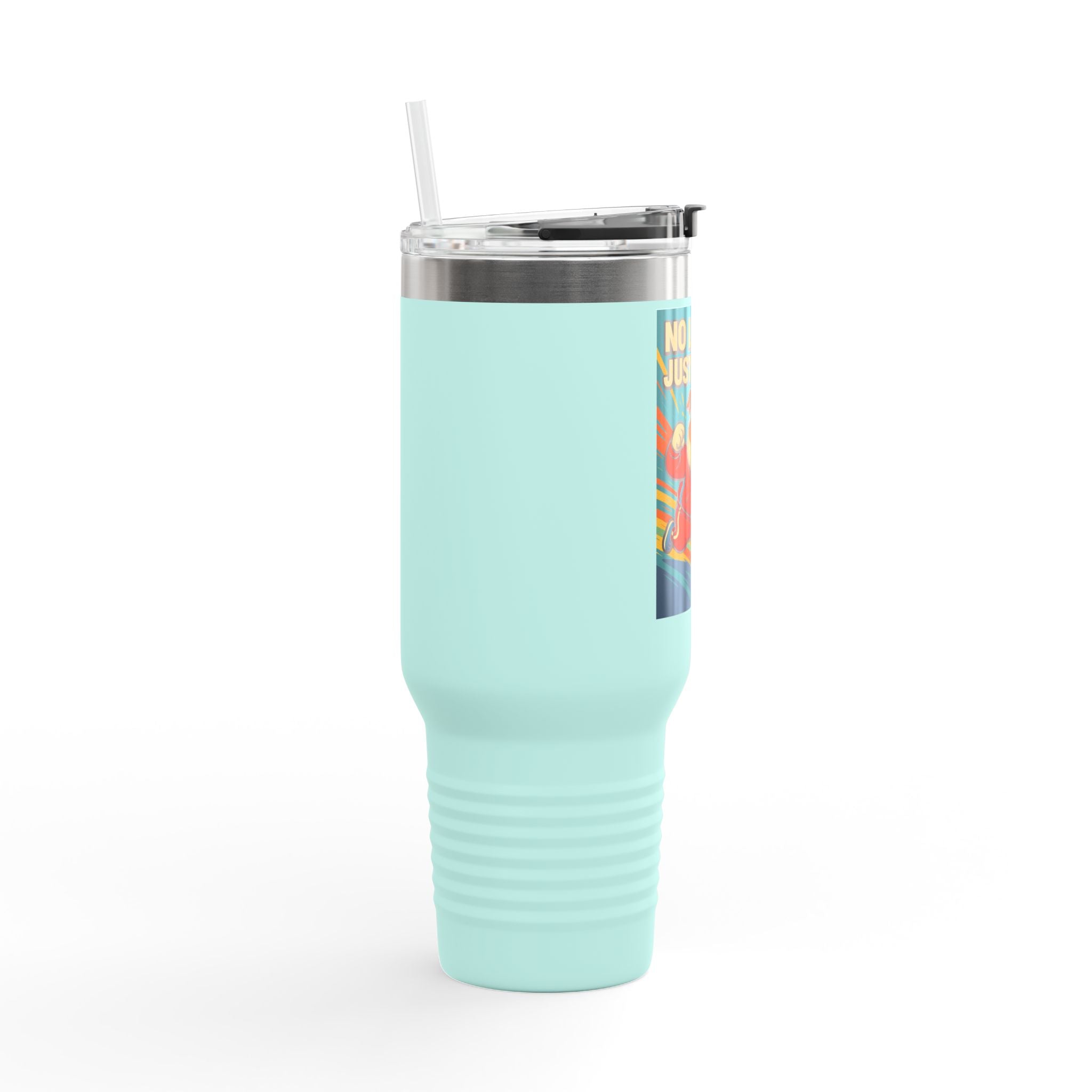 Adventure-Ready English Bulldog Insulated Travel Mug-Perfect for Travel, Outdoor Activities, Motivational Gift, No Limits Just Drive Design