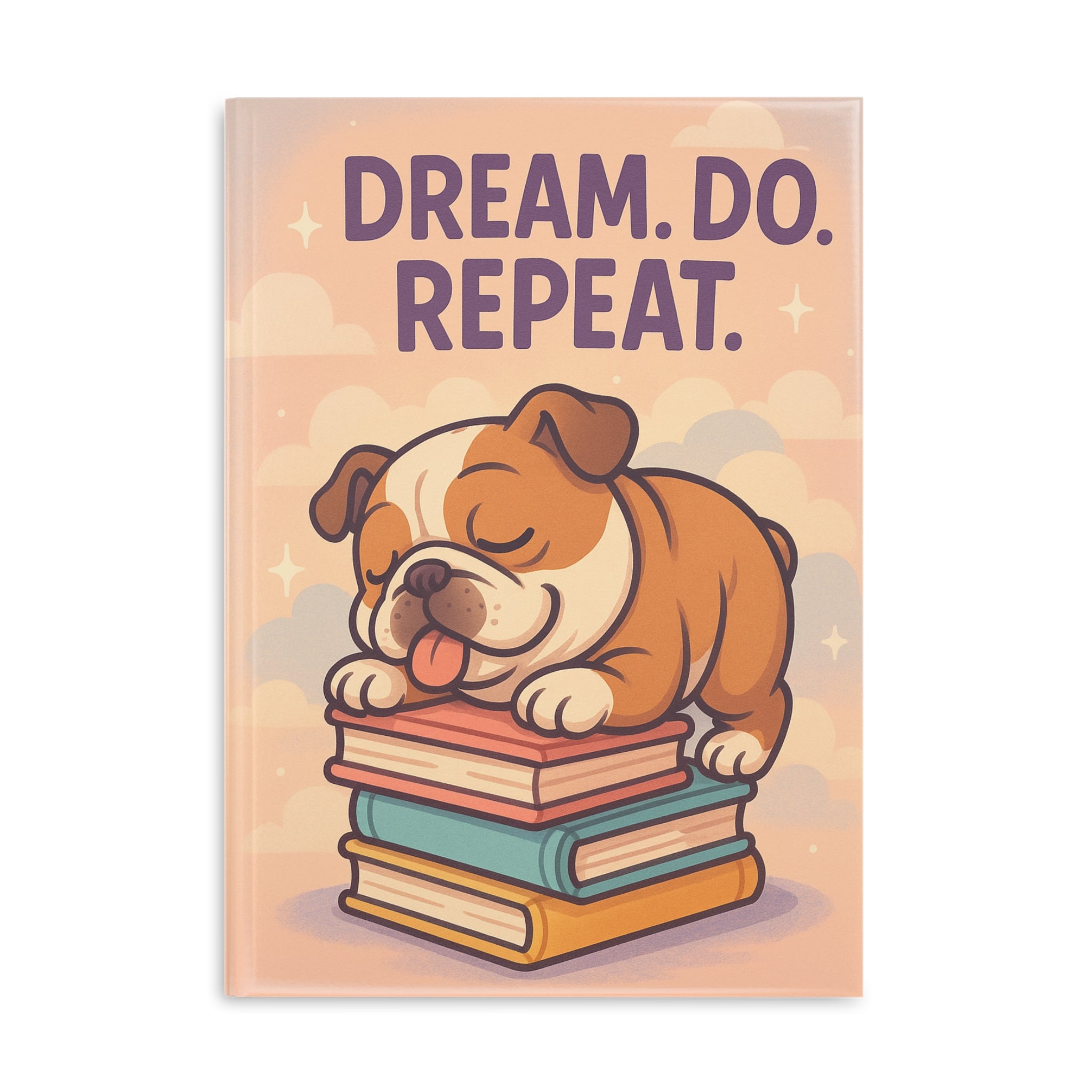 Cute Dog Hardcover Notebook - Dream. Do. Repeat. Journal, Gift for Students, Puppy Lovers, Back to School, Cute Stationery