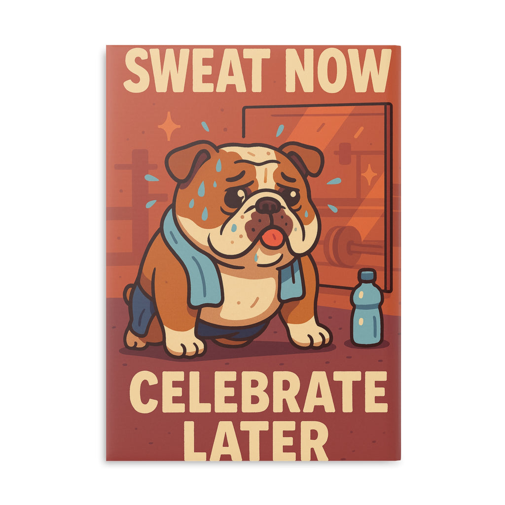 Motivational Hardcover Notebook, Cute Bulldog Journal, Fitness Planner, Workout Log, Gift for Athletes, Gym Lovers