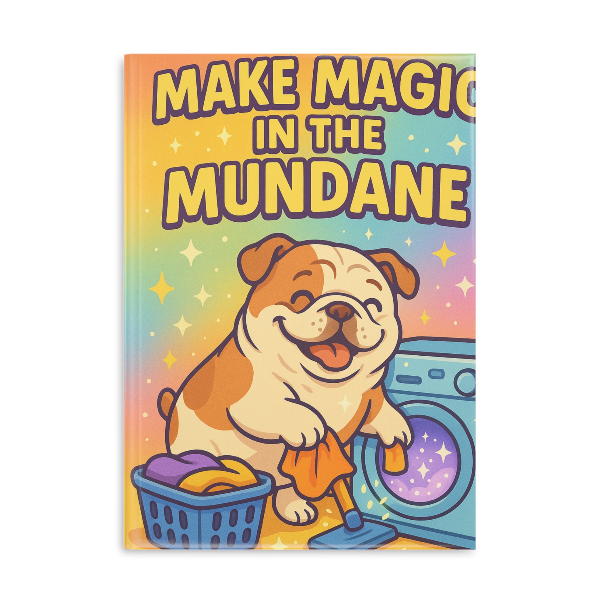 Magic in the Mundane Notebook, Cute Dog Journal, Hardcover Planner, Motivational Stationery, Gift for Pet Lovers, Colorful Writing Diary