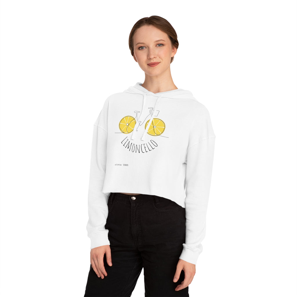 Limoncello Bicycle Lemon Wheels Crop Hoodie