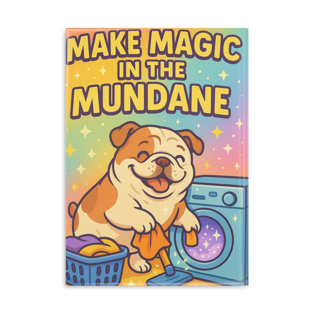 Magic in the Mundane Notebook, Cute Dog Journal, Hardcover Planner, Motivational Stationery, Gift for Pet Lovers, Colorful Writing Diary