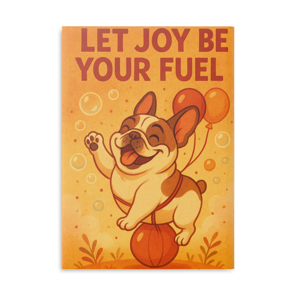 Joyful Puppy Hardcover Notebook, Dog Lovers Journal, Inspirational Note Book, Cute Gift for Writers, Fun School Supplies