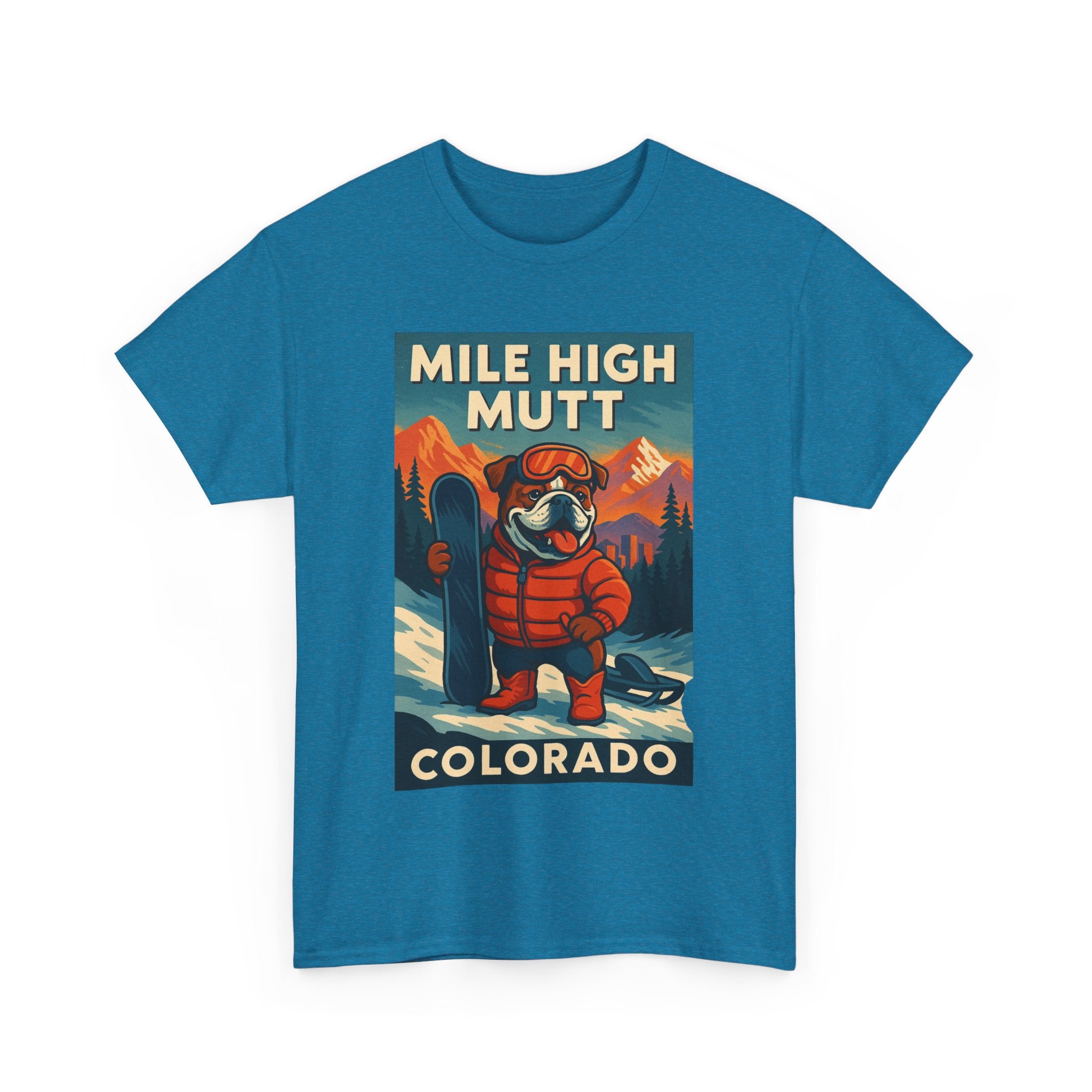 Mile High Mutt Unisex Heavy Cotton Tee Colorado Ski Adventure Shirt