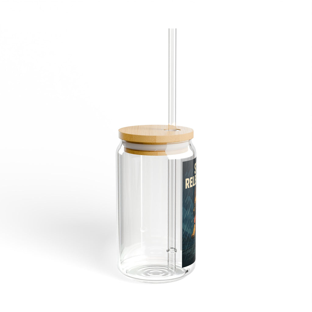 Stay Relentless Sipper Glass – 16oz Motivational Dog Tumbler with Straw