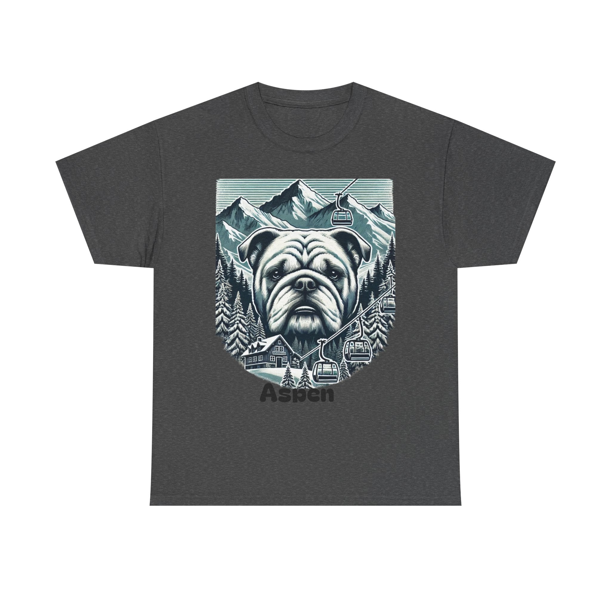 Mountain Bulldog Tee, Vintage Dog Graphic TShirt, Aspen Outdoor Adventure Shirt