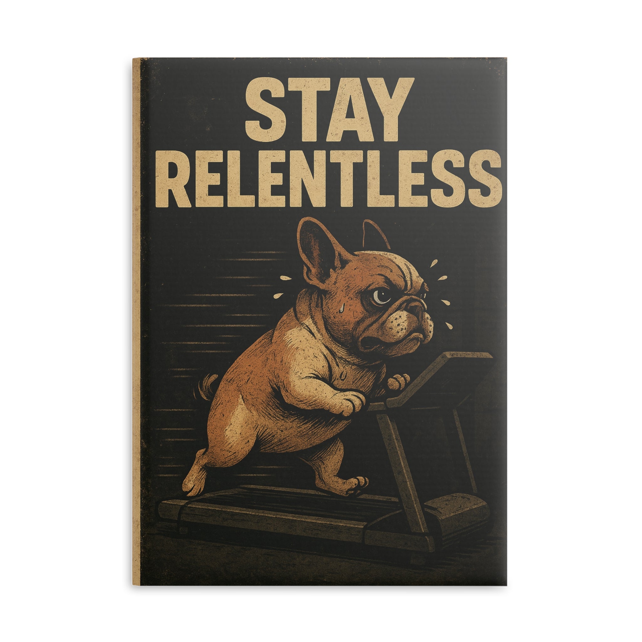 Stay Relentless Hardcover Notebook - Motivational Journal, Puppy Lover Gift, Fitness Planner, Cute Stationery, Dog Lover Supplies
