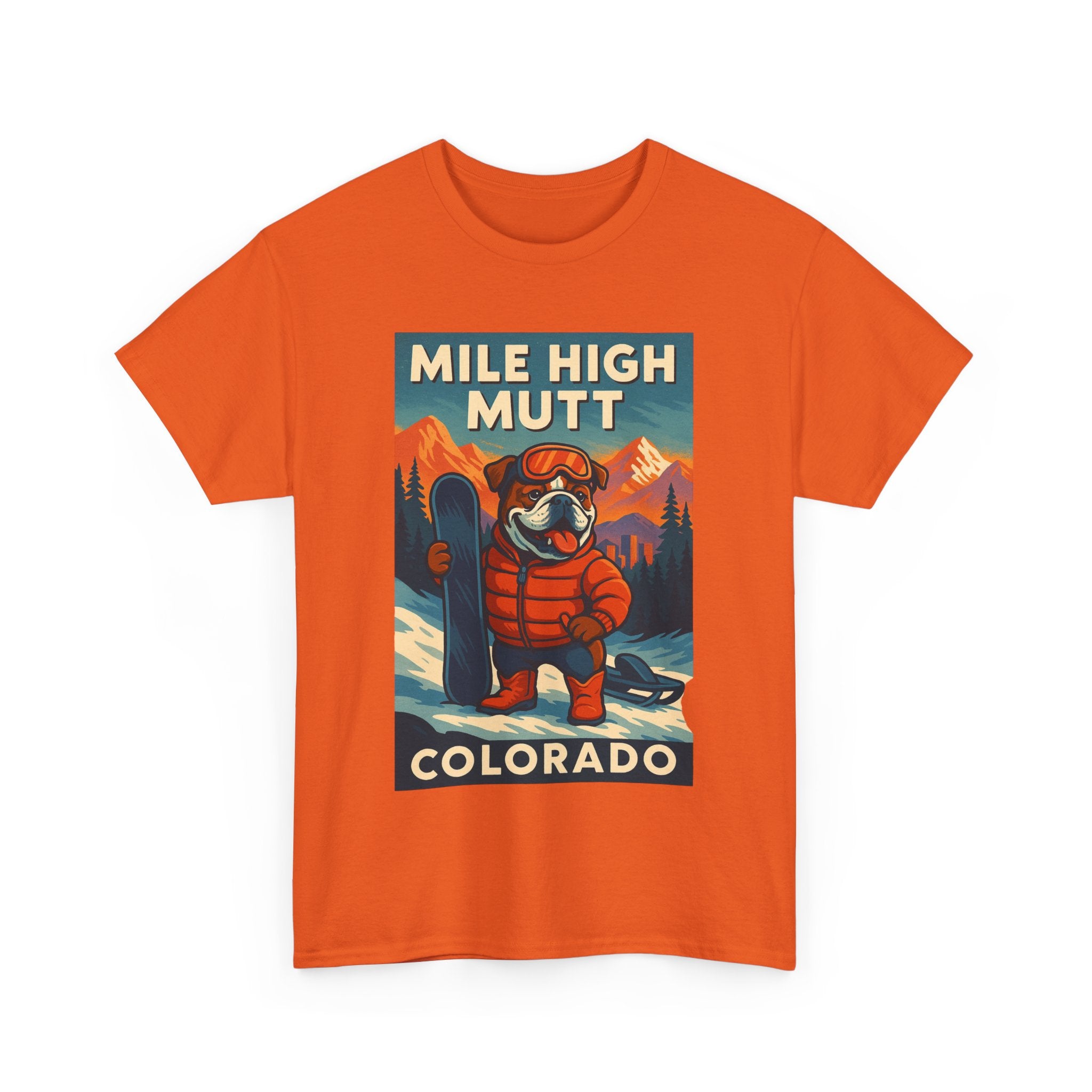 Mile High Mutt Unisex Heavy Cotton Tee Colorado Ski Adventure Shirt