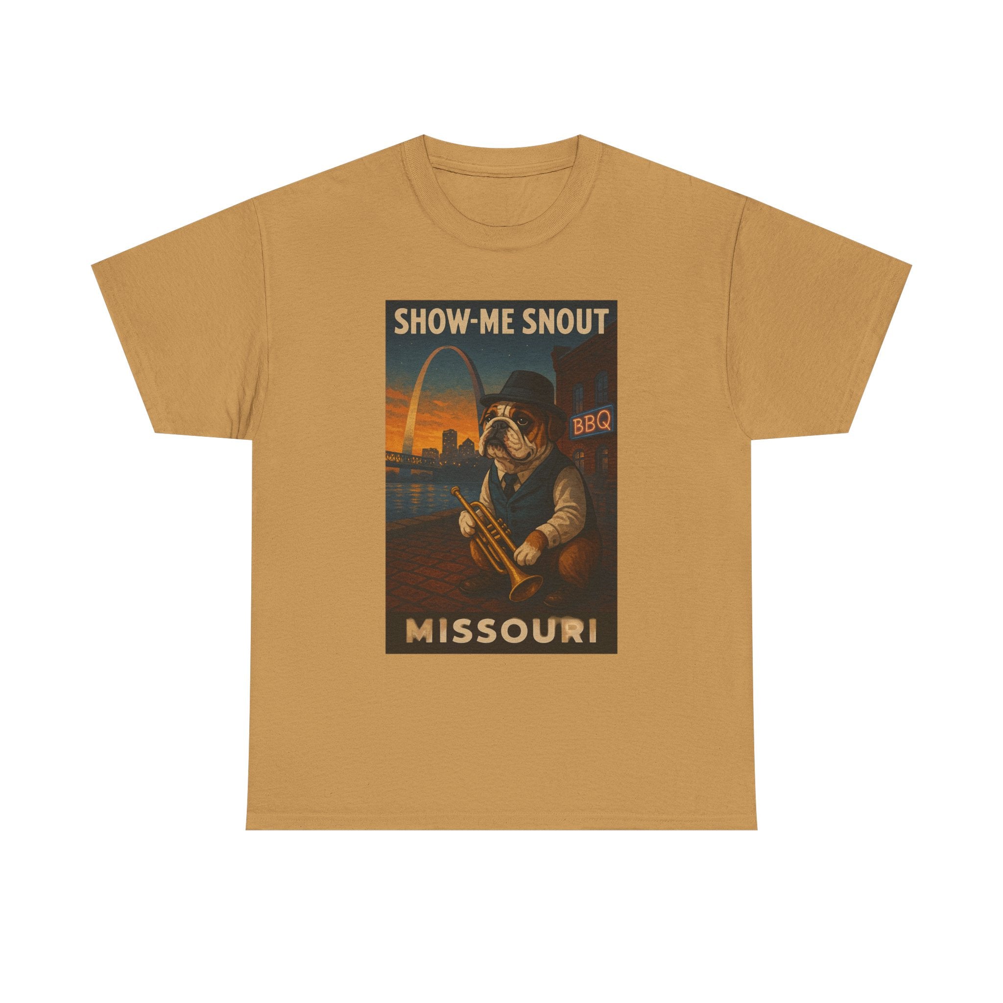 Show-Me Snout Missouri Unisex Heavy Cotton Tee -BBQ Lovers and Music Enthusiasts