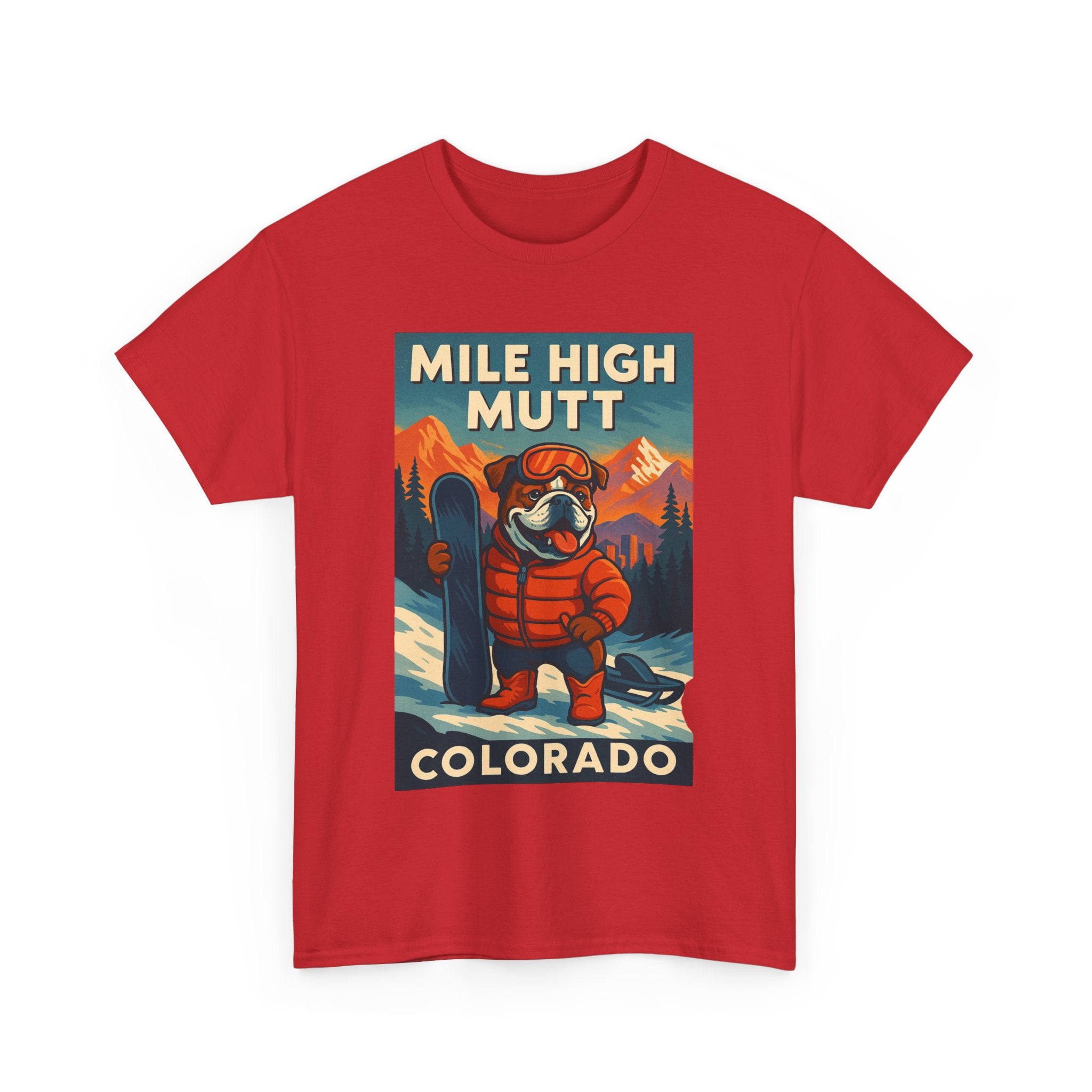 Mile High Mutt Unisex Heavy Cotton Tee Colorado Ski Adventure Shirt