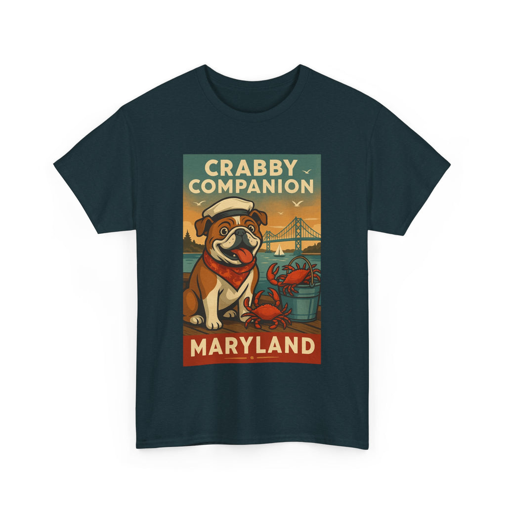 Crabby Maryland Companion Unisex Heavy Cotton Tee Fun Coastal Pet Design
