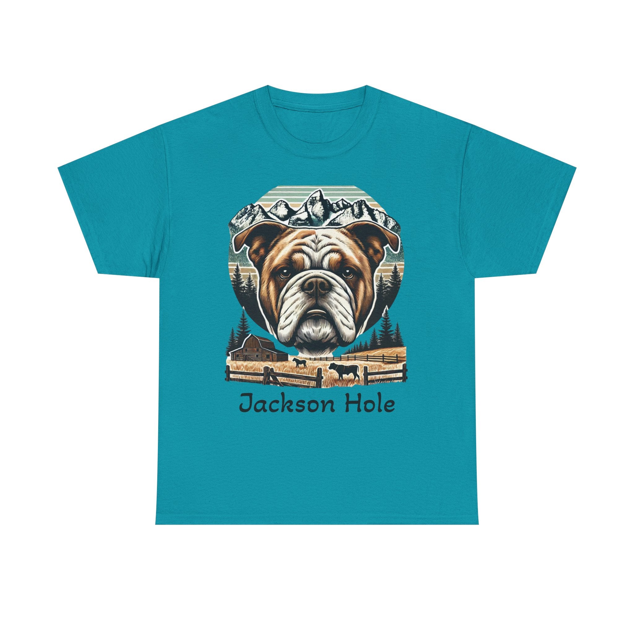 Jackson Hole Bulldog Unisex Tee Cozy Outdoor Vibes, Nature Lover Gift, Casual Wear, Vintage Style, Great for Adventures