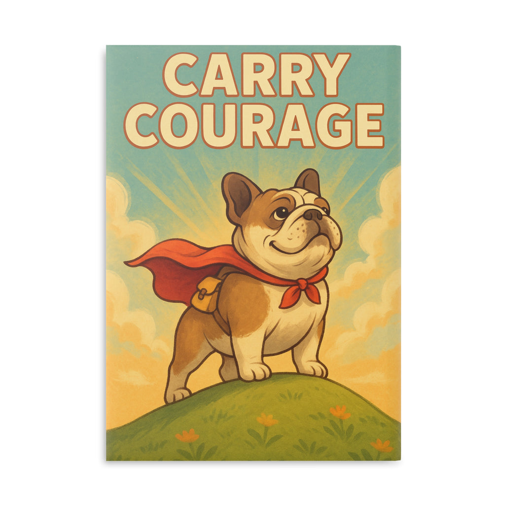Courageous Pooch Hardcover Notebook, Inspirational Journal, Pet Lover Gift, Cute Dog Stationery, Courage Quote Notepad