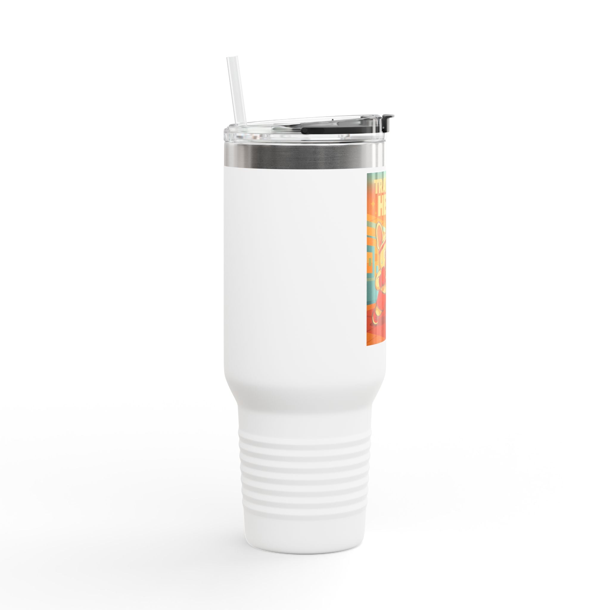 Colorful Frenchie Insulated Travel Mug - 40oz, Motivational Tumbler for Workout Enthusiasts, Gym Gifts, Fitness Accessories, Vacation Mug