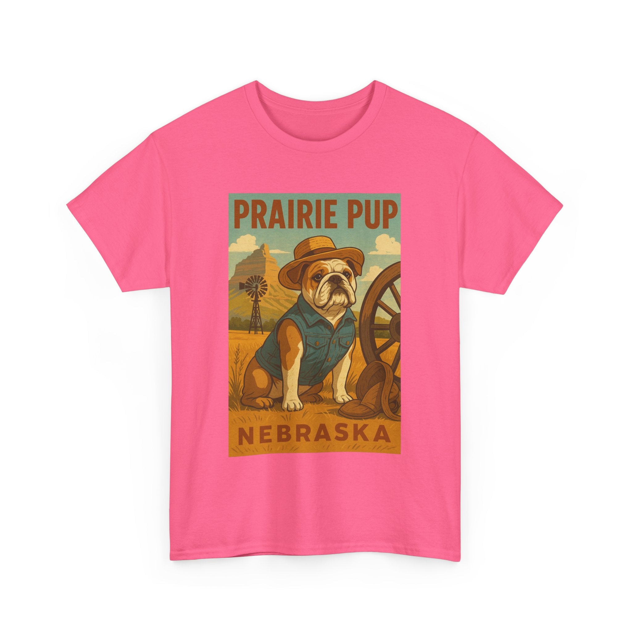 Nebraska Prairie Pup Unisex Heavy Cotton Tee Nebraska Dog Design