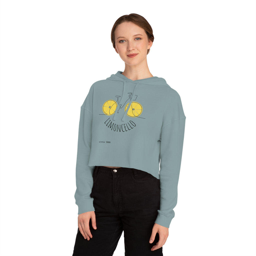 Limoncello Bicycle Lemon Wheels Crop Hoodie