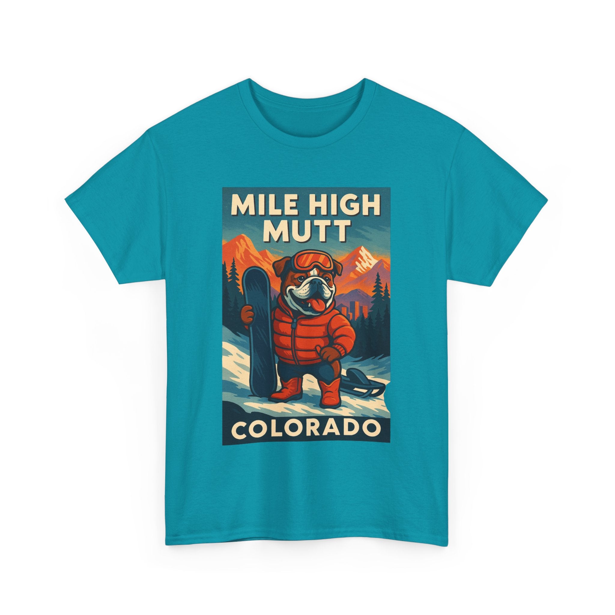 Mile High Mutt Unisex Heavy Cotton Tee Colorado Ski Adventure Shirt