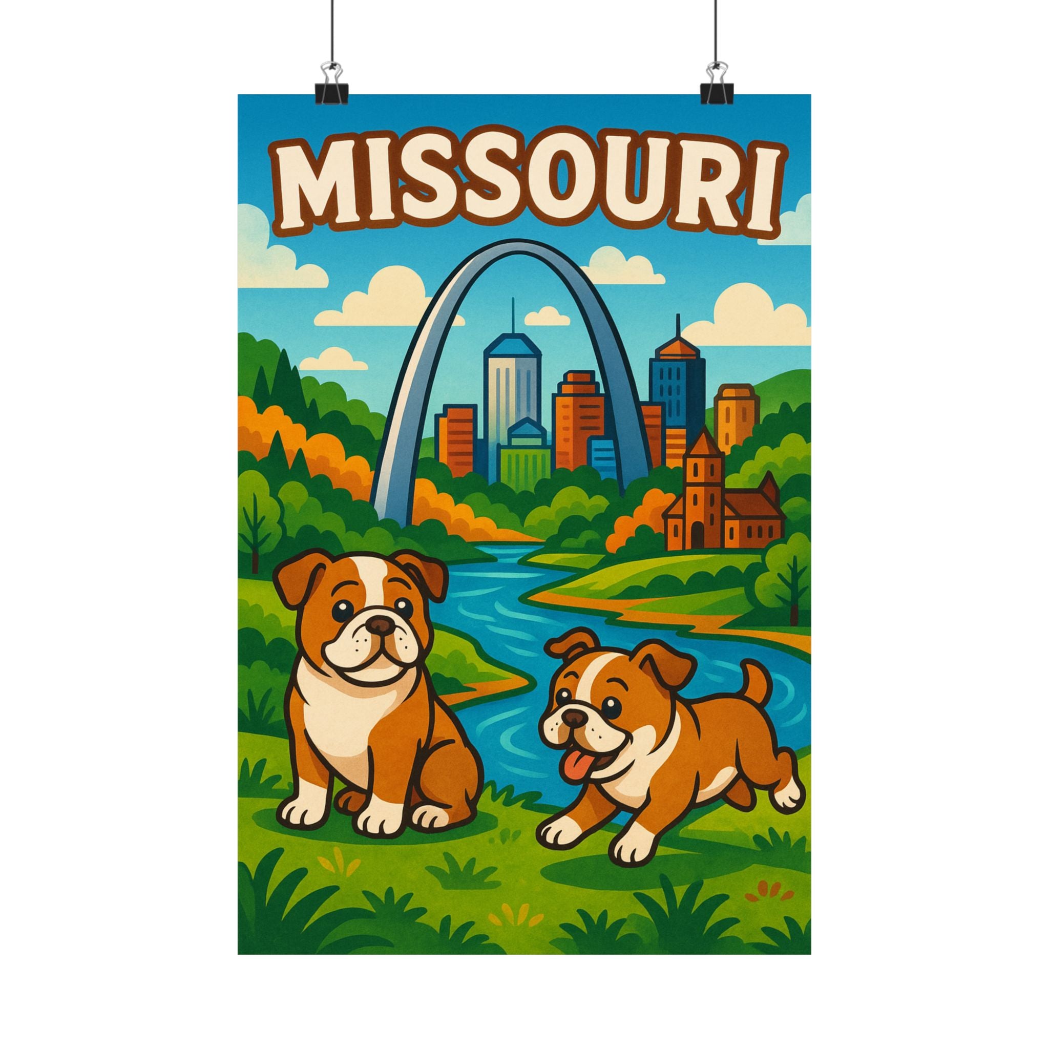 Missouri Dog Lovers Matte Poster, Vintage Home Decor, Cute Animal Art Print, Wall Art for Pet Owners, Gift for Dog Parents