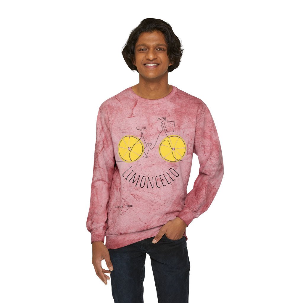 Limoncello Bicycle Crewneck Sweatshirt | Yellow Tie-Dye