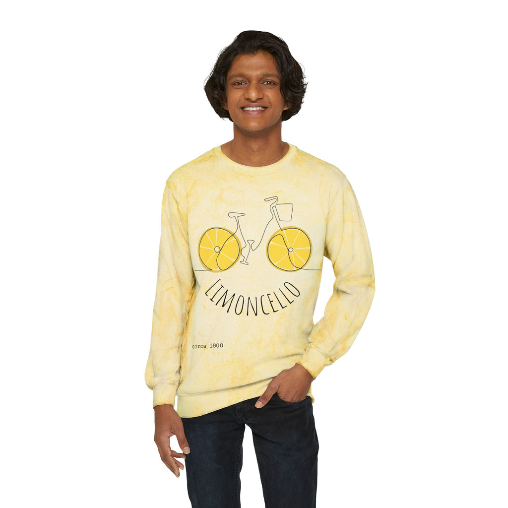 Limoncello Bicycle Crewneck Sweatshirt | Yellow Tie-Dye