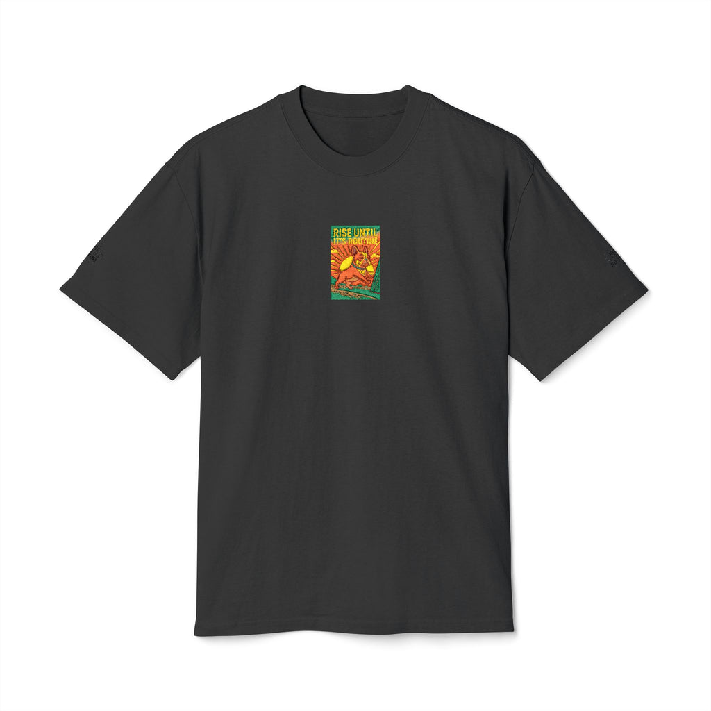 Autumn Bloom Tee "Rise Until It's Routine" Colorful Floral Illustration Chest Print