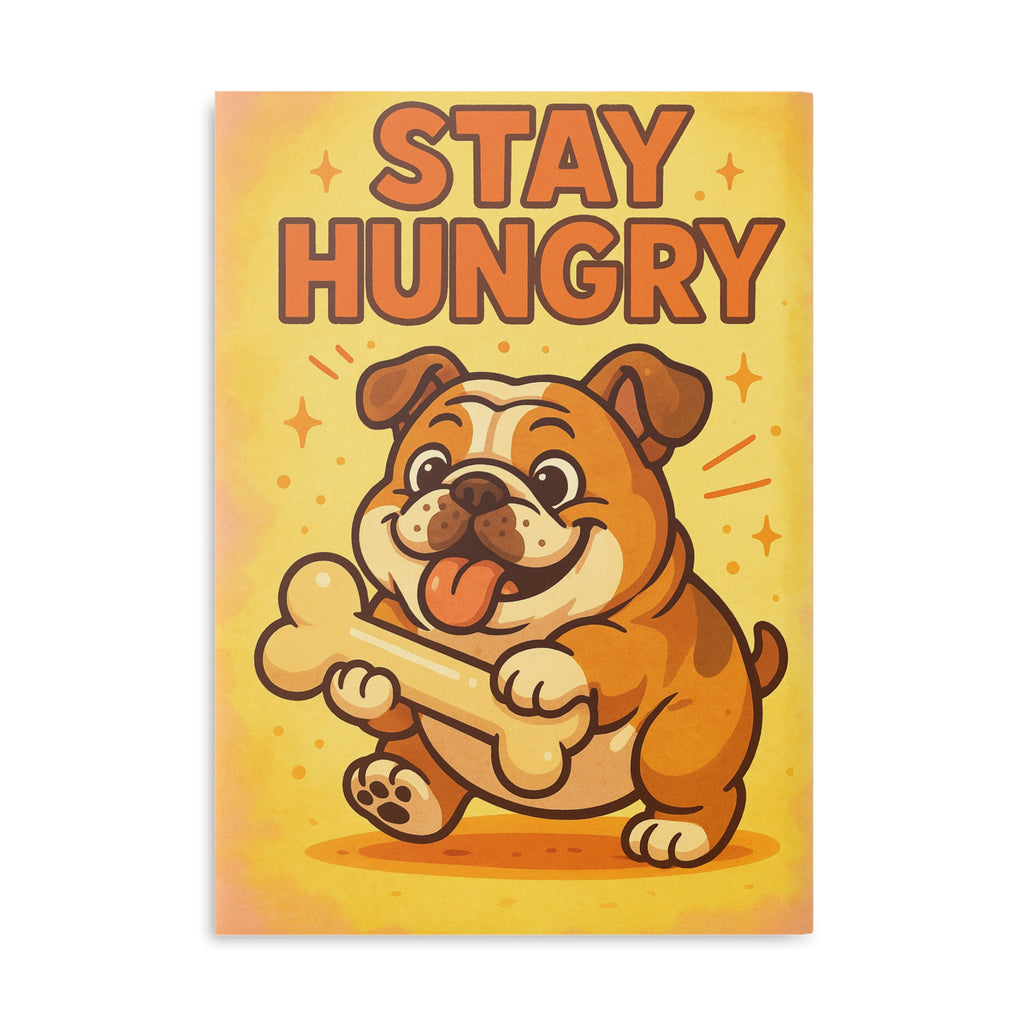 Cute Dog-Themed Hardcover Notebook - Stay Hungry Dog Journal, Pet Lover Gift, Stationery, Dog Owner Supplies, Gift for Kids