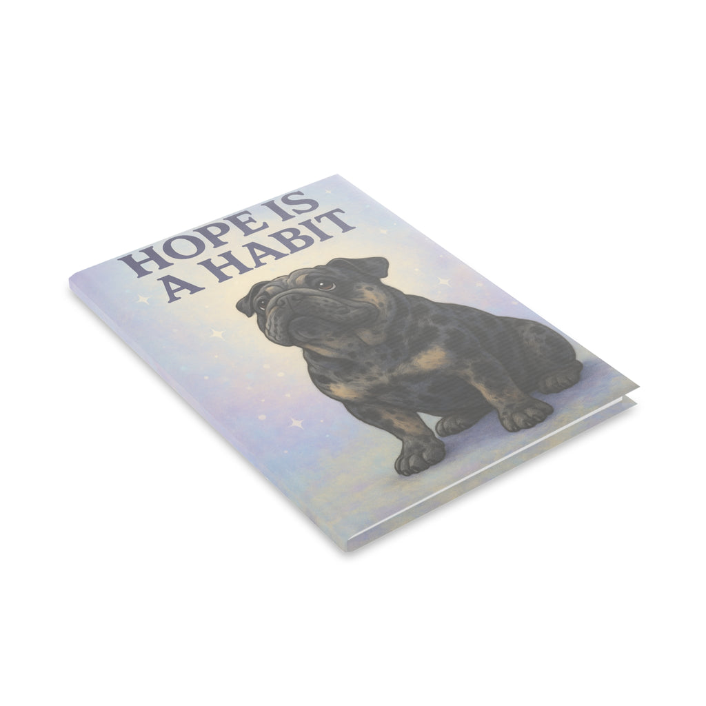 Inspirational Hardcover Notebook - Hope is a Habit, Motivational Journal, Gift for Dog Lovers, Cute Stationery, Writing Pad