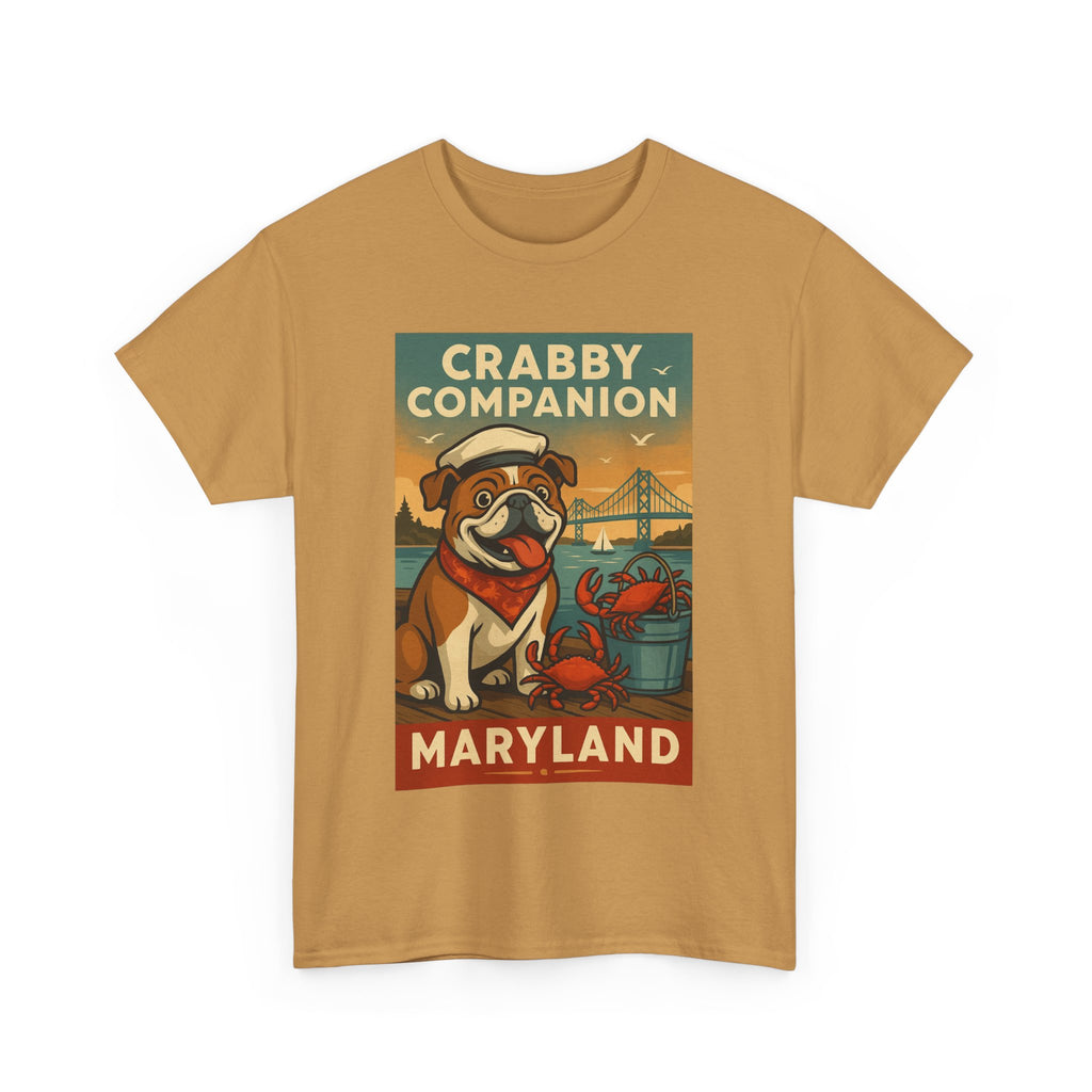 Crabby Maryland Companion Unisex Heavy Cotton Tee Fun Coastal Pet Design