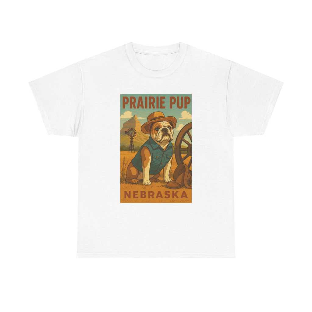 Nebraska Prairie Pup Unisex Heavy Cotton Tee Nebraska Dog Design