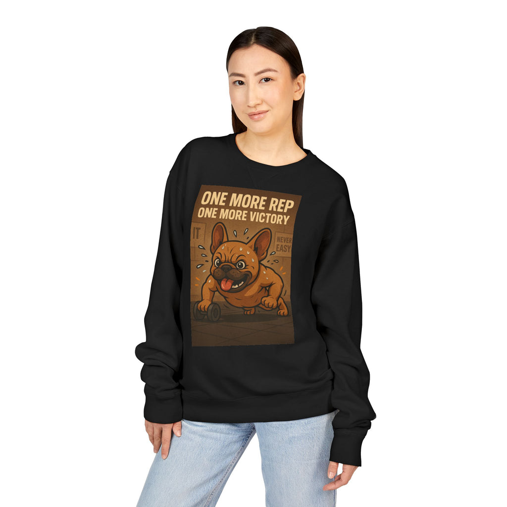 French Bulldog Gym Motivation Sweatshirt, Workout Apparel, Pet Lover Gift, Dog Owner Hoodie, Fitness Sweater, Cute Frenchie Jumper