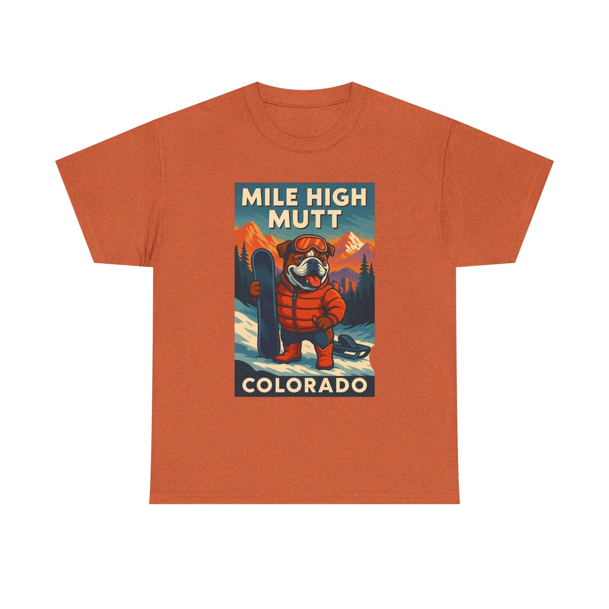 Mile High Mutt Unisex Heavy Cotton Tee Colorado Ski Adventure Shirt