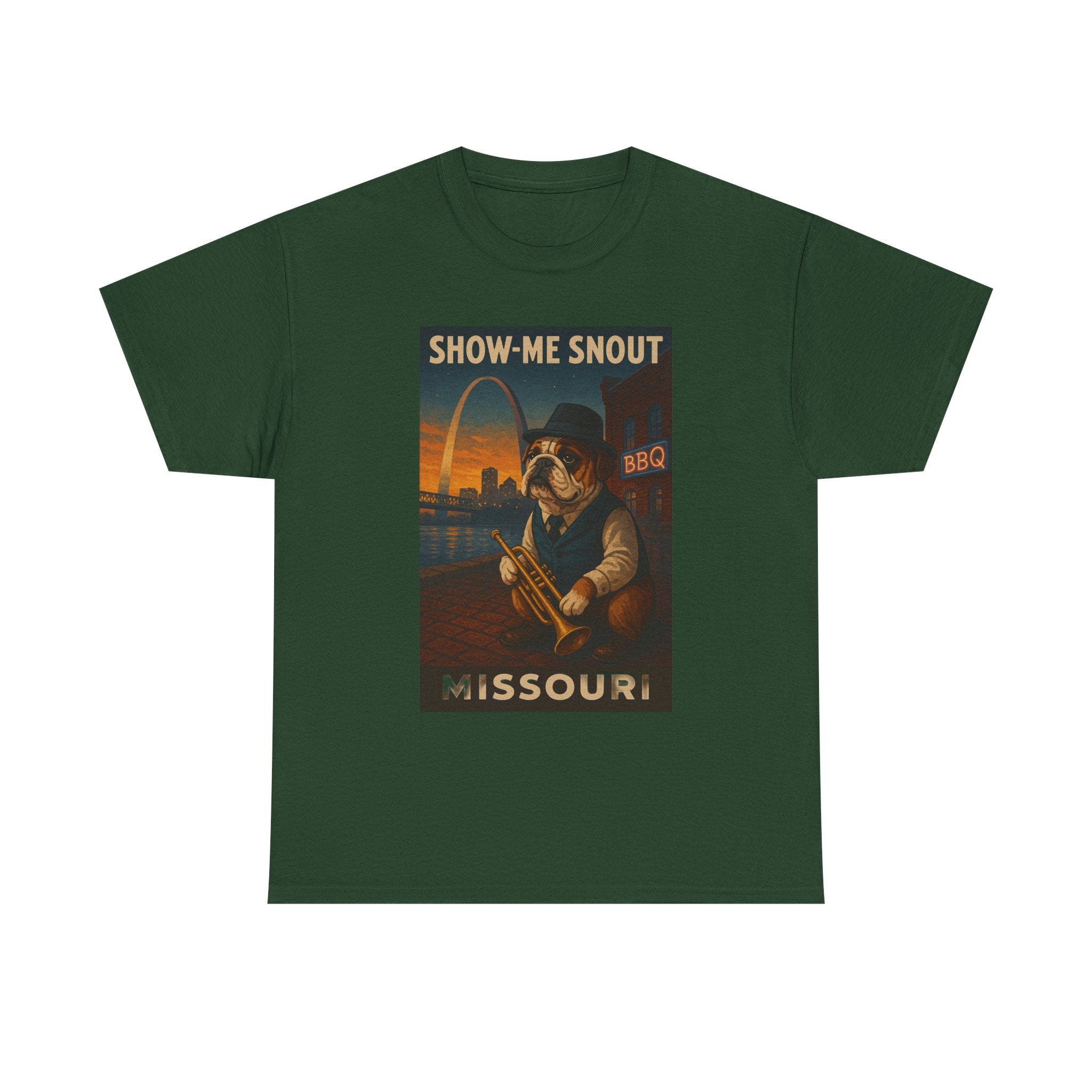 Show-Me Snout Missouri Unisex Heavy Cotton Tee -BBQ Lovers and Music Enthusiasts