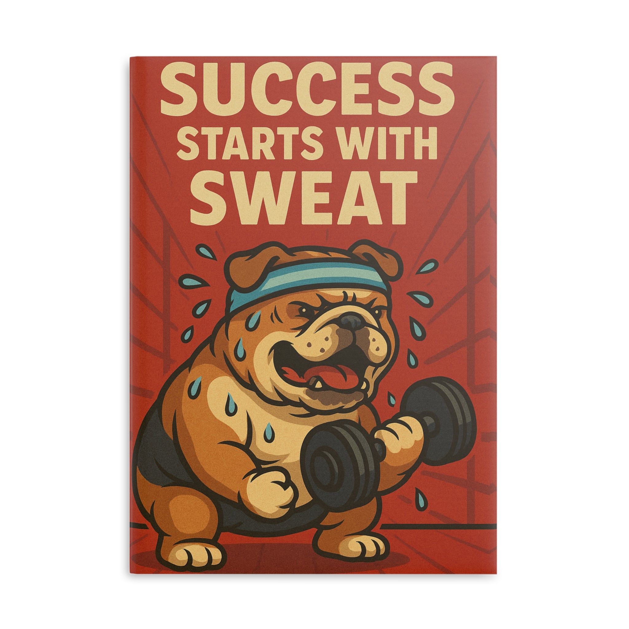 Motivational Fitness Journal, Workout Planner, Dog Lover's Notebook, Gym Log, Inspirational Stationery