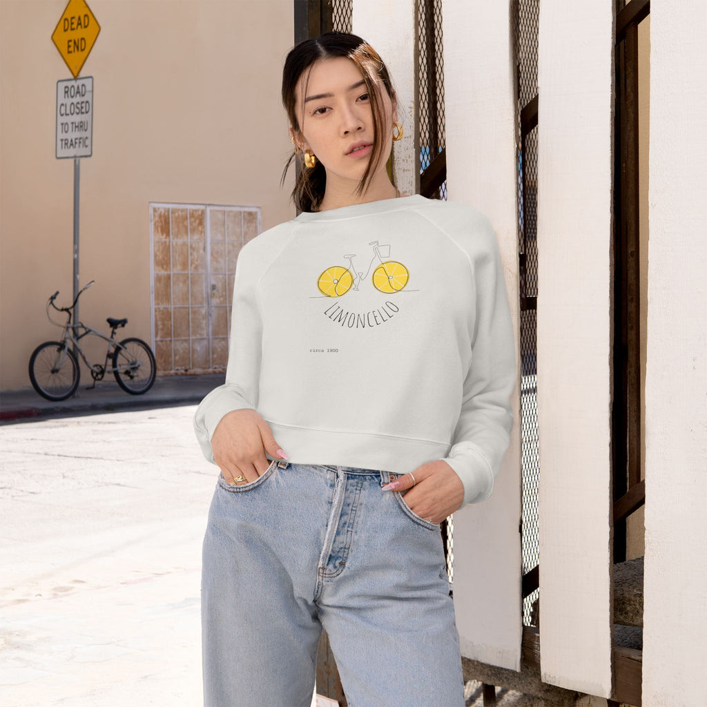 Lemon Eyes smiley Pullover | cropped fleece black