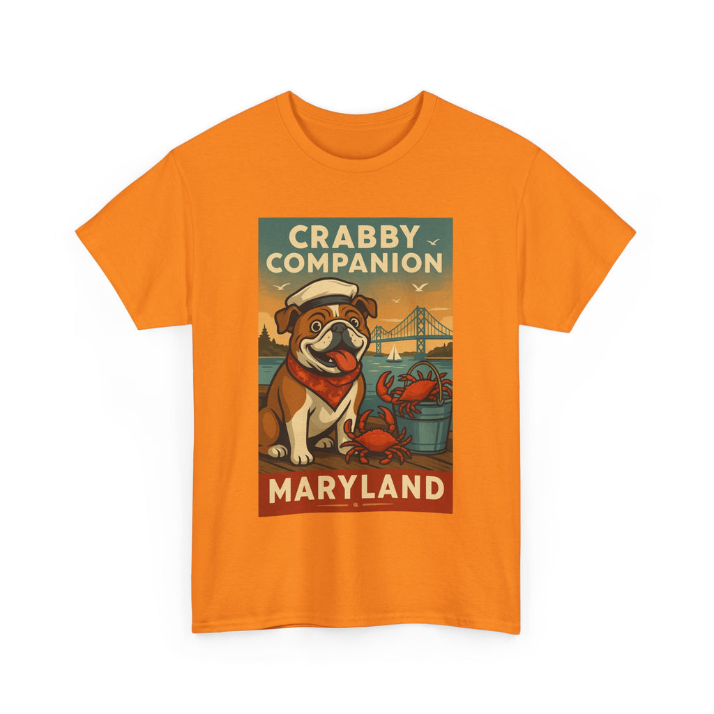 Crabby Maryland Companion Unisex Heavy Cotton Tee Fun Coastal Pet Design