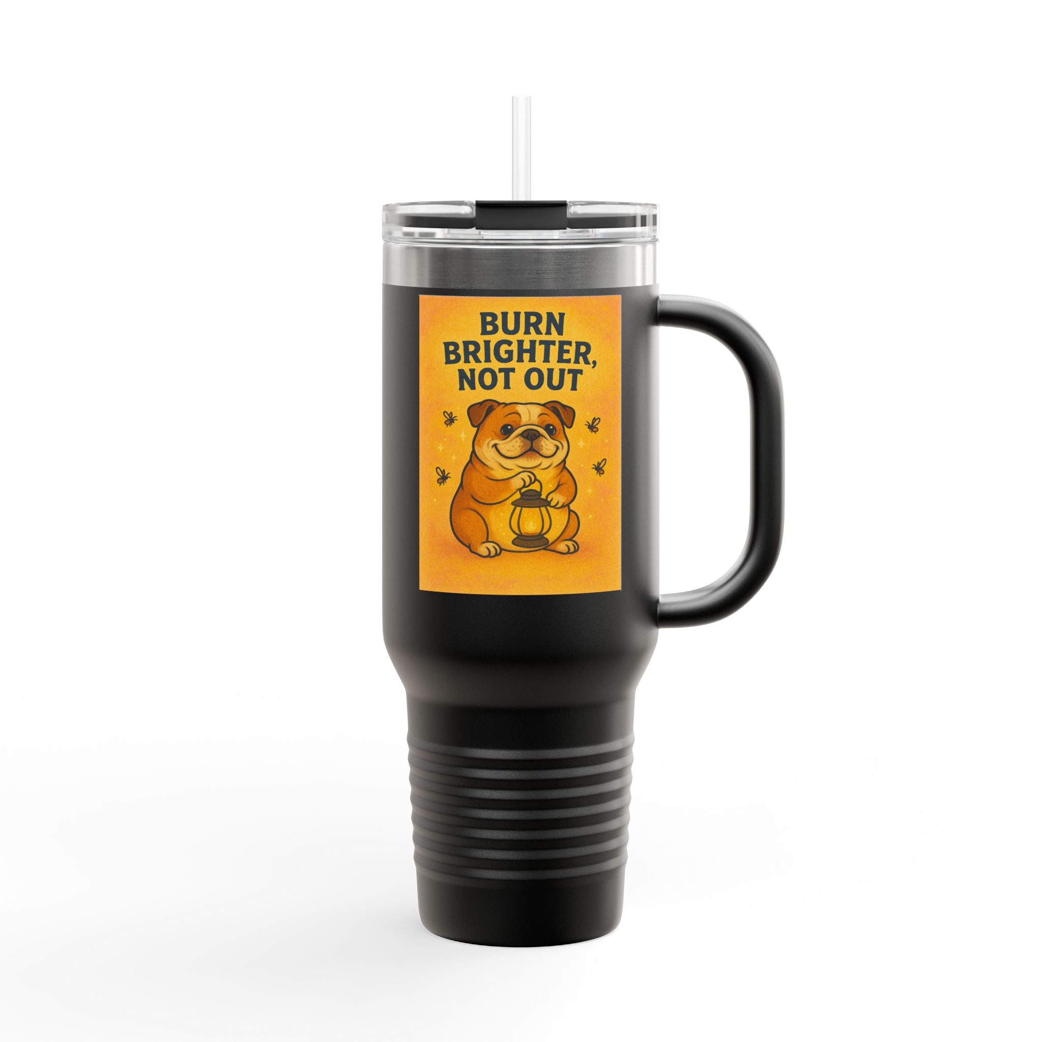 English Bulldog Insulated Travel Mug, 40oz - Cute Dog Lover Gift, Thermal Cup, Coffee Tumbler, Animal Print, Pet Owner Present
