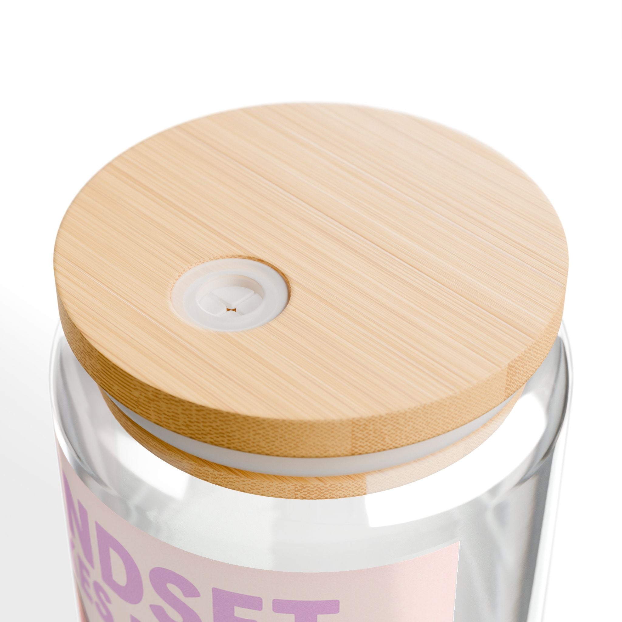 Mindset Makes Moves Glass Sipper  16oz Cute Motivational Drink Jar