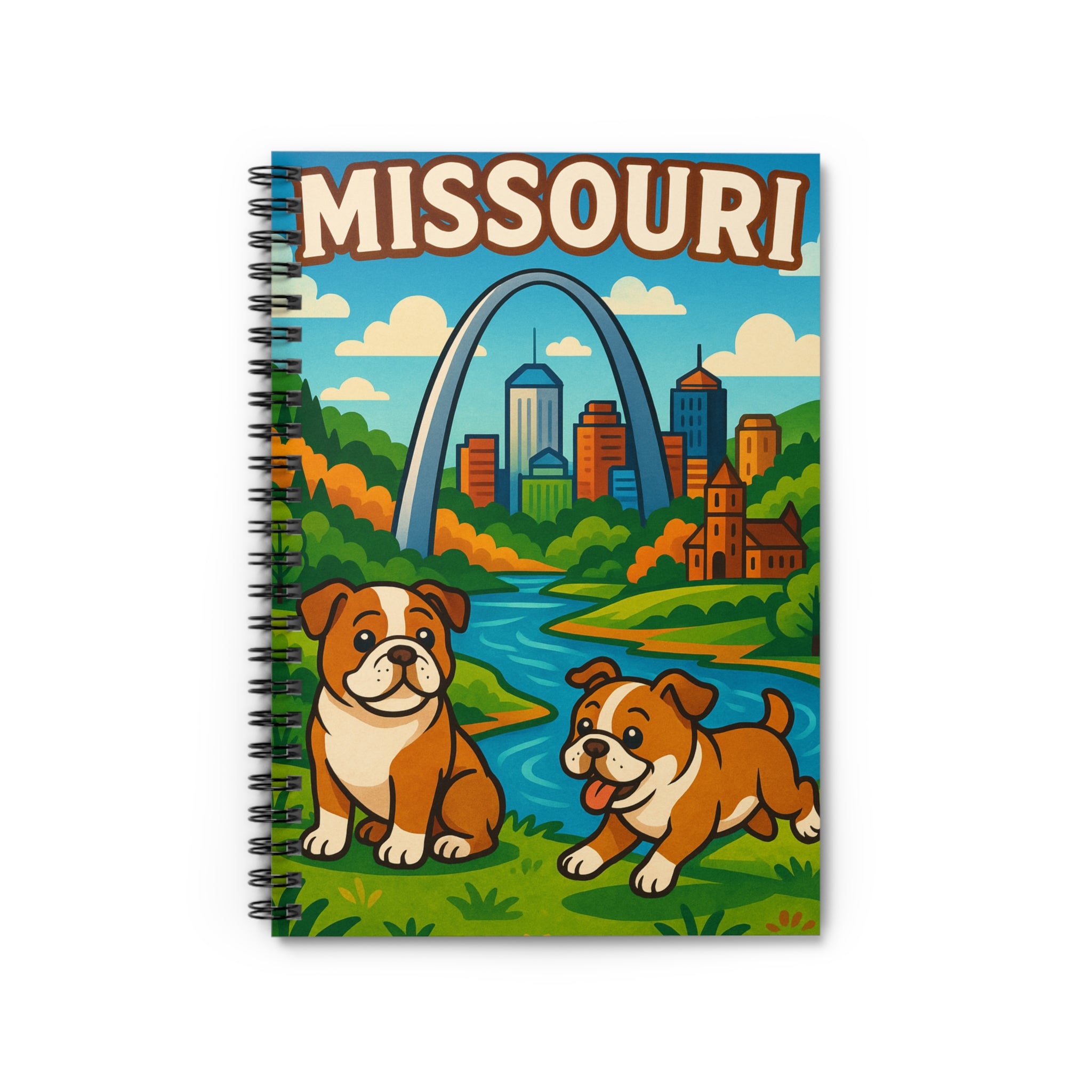 Missouri Dogs Spiral Notebook, Ruled Line Journal, Cute Dog Lover Gift, Travel Journal, Missouri Souvenir, Personalized Notebook