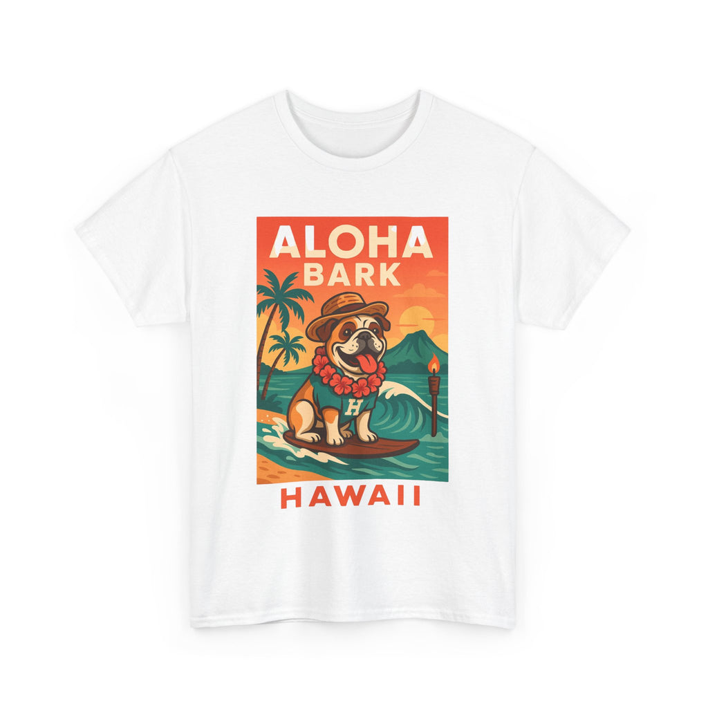 Aloha Bark Hawaii Unisex Heavy Cotton Tee Fun Summer Vibes for Dog Lovers