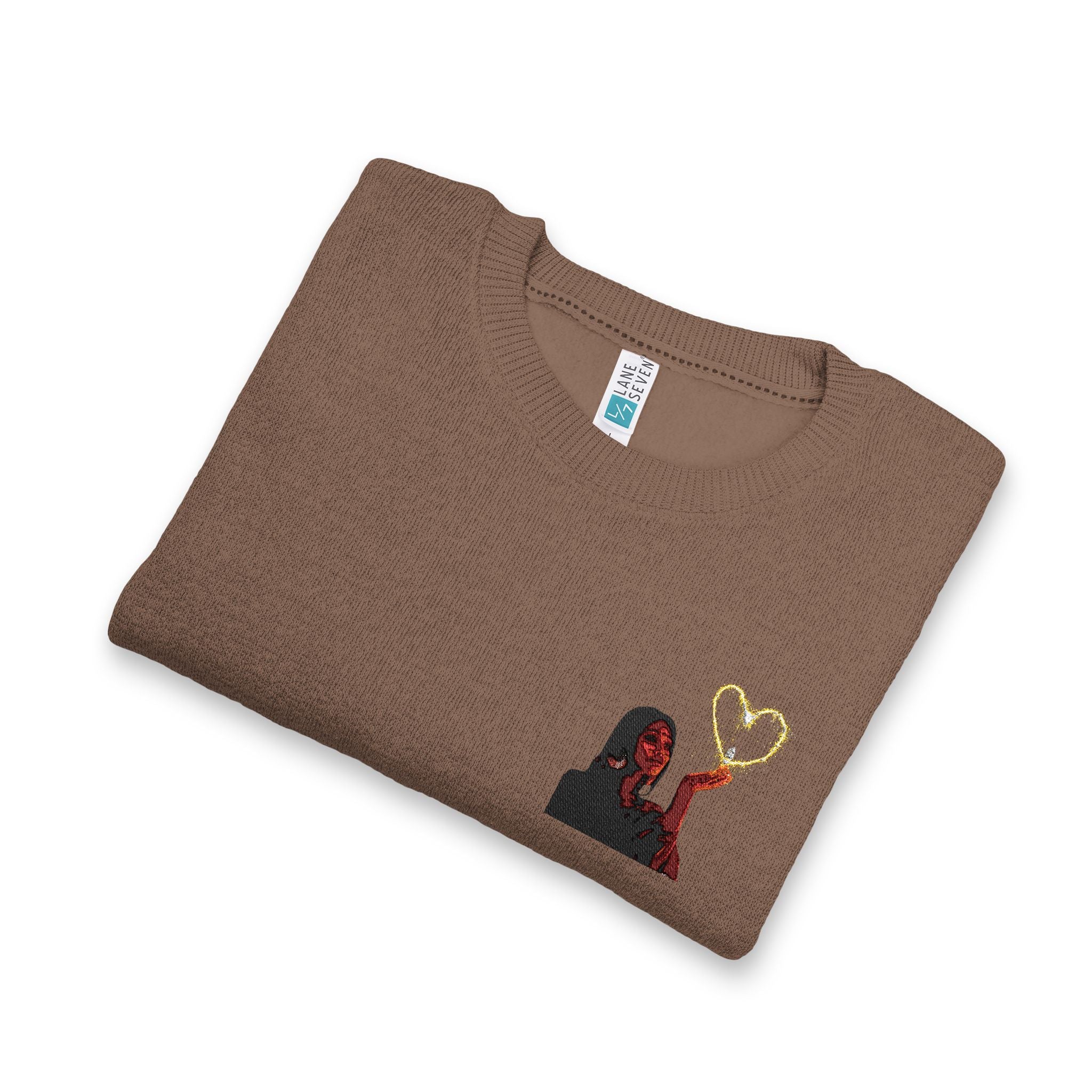 Embroidered Nantucket Cozy Heart Crewneck Sweatshirt