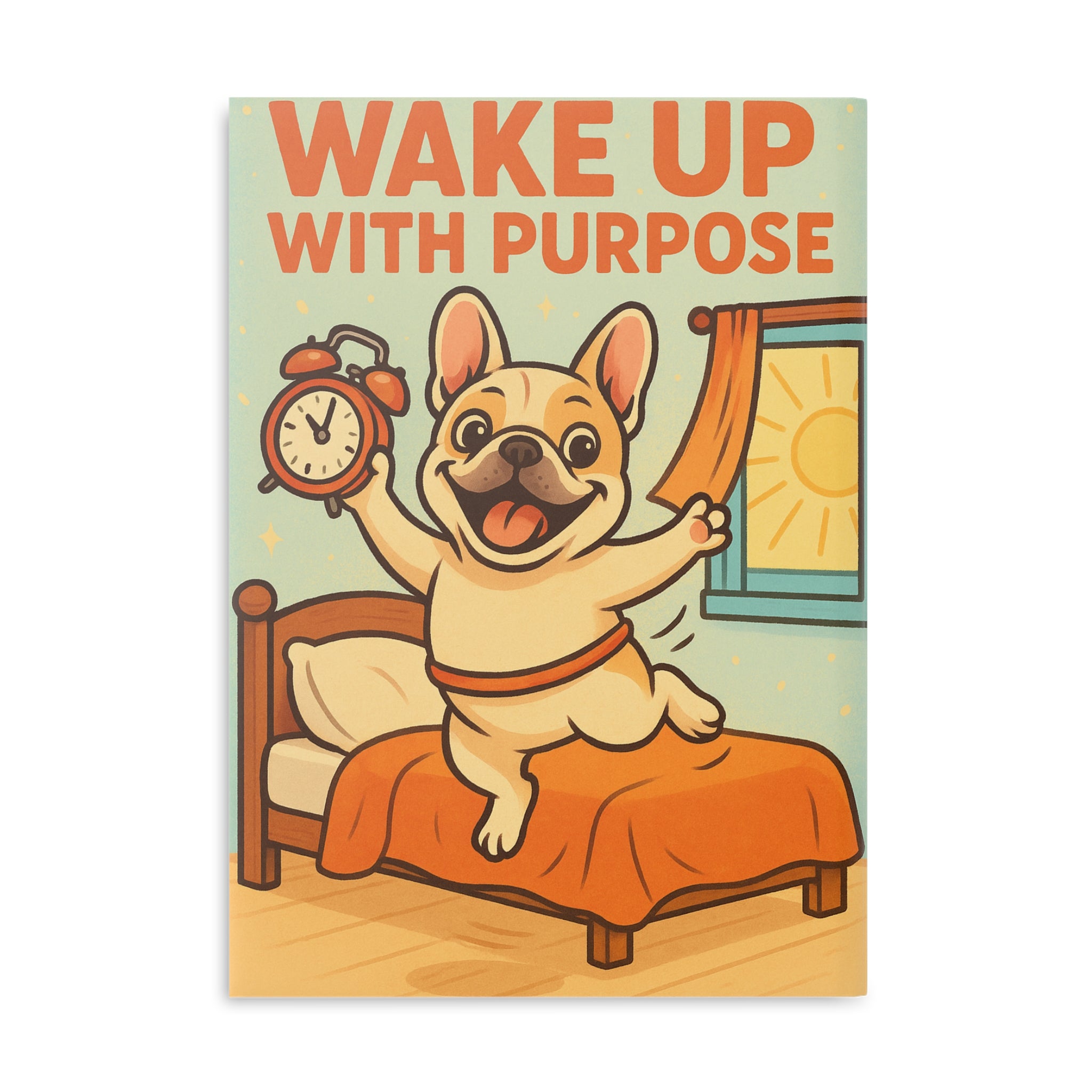 Motivational Hardcover Puffy Notebook,Wake Up with Purpose, Cute Dog Journal, Gift for Dog Lovers, Inspirational Stationery, Daily Journal