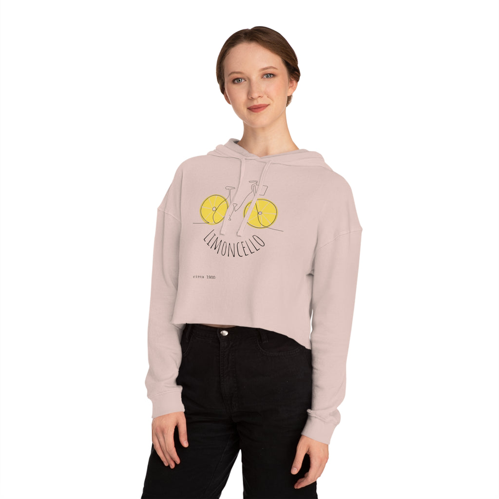 Limoncello Bicycle Lemon Wheels Crop Hoodie