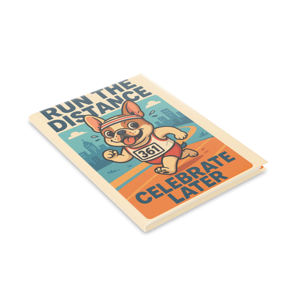 Running Dog Hardcover Notebook - Motivational Journal, Fitness Gift, Dog Lovers, Workout Planner, Cute Puppy Stationery