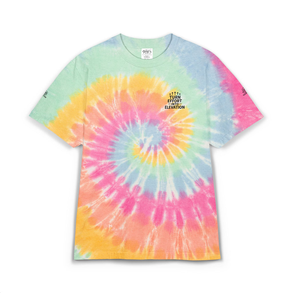 Tie-Dye Spiral T-Shirt Turn Effort Into Elevation Oversized Rainbow Embroidered Tee