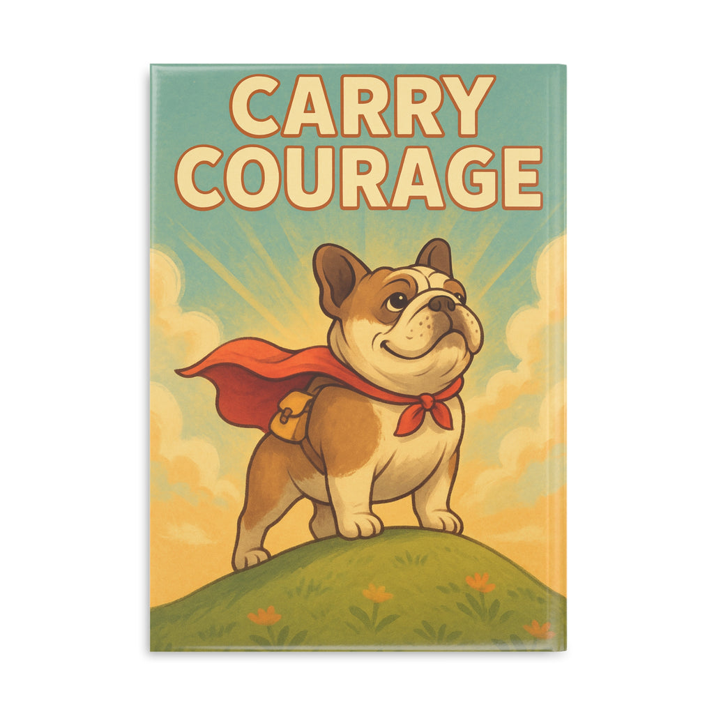 Courageous Pooch Hardcover Notebook, Inspirational Journal, Pet Lover Gift, Cute Dog Stationery, Courage Quote Notepad