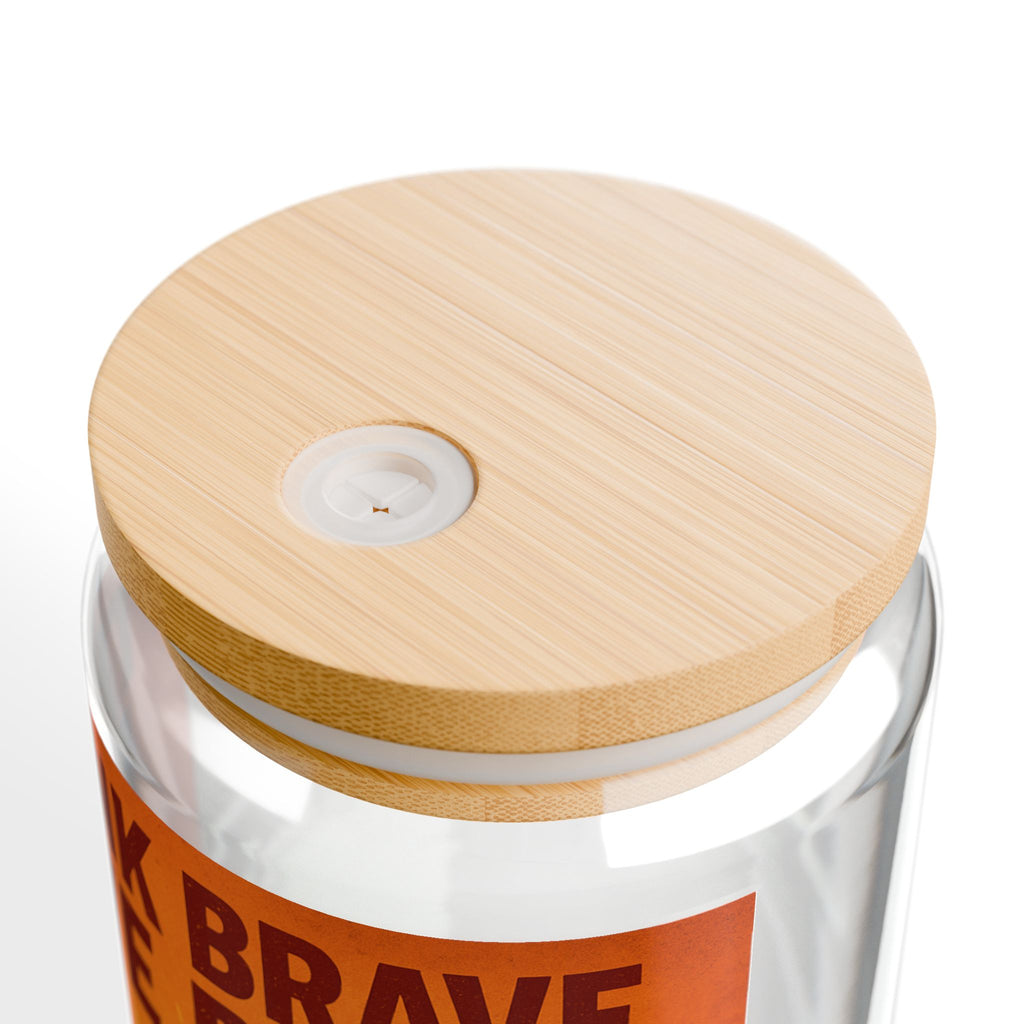 Think Brave Live Bold Bulldog Sipper Glass (16oz)