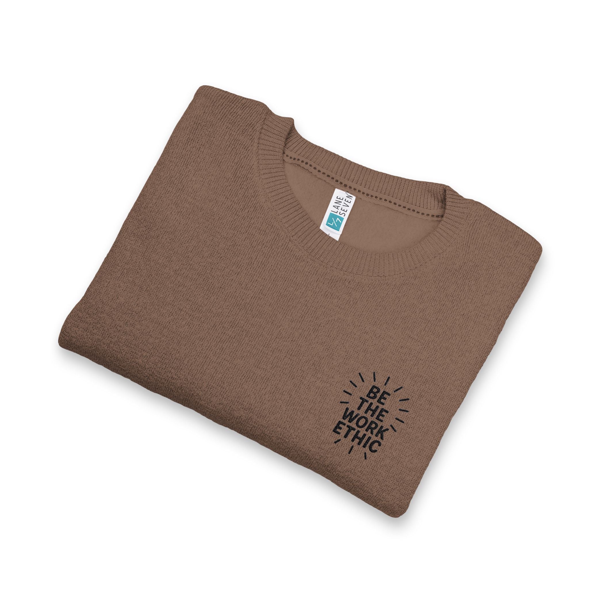 Nantucket Embroidered Crewneck "Be The Work Ethic" Sweatshirt Coastal Vintage