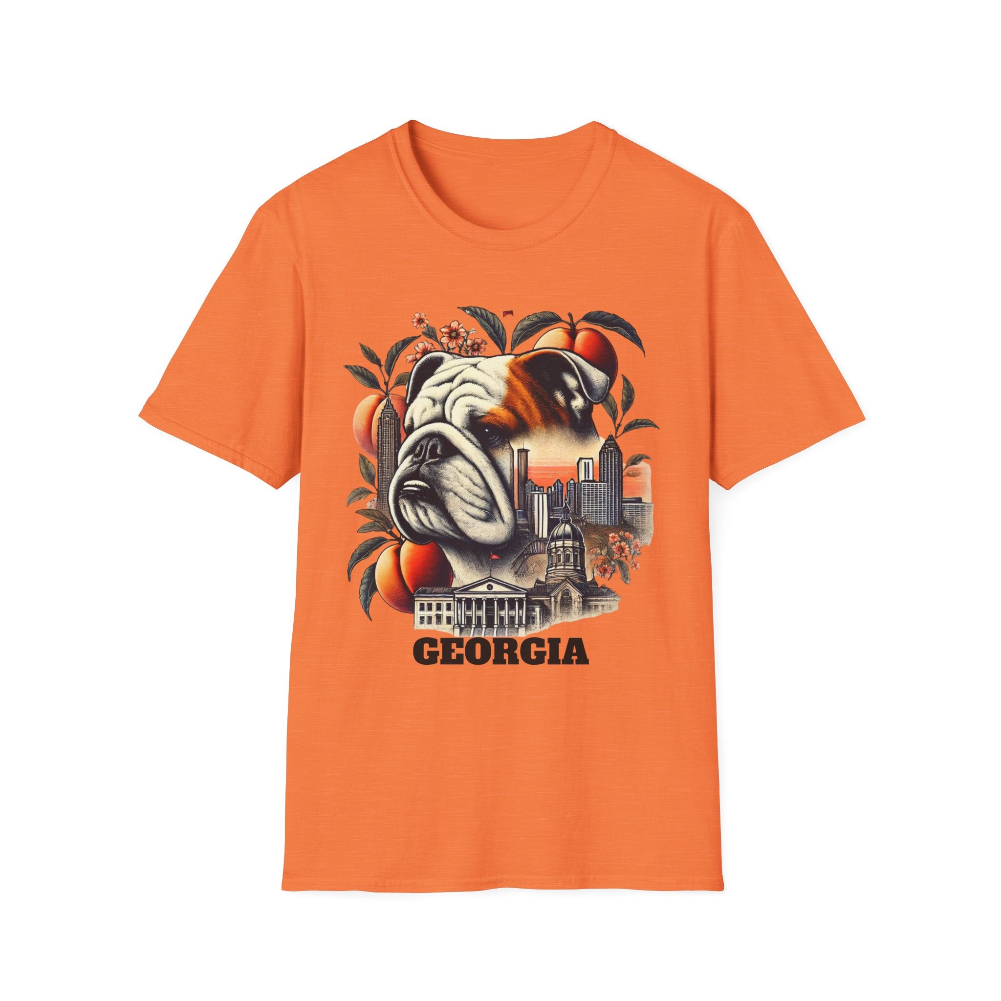 Georgia Bulldog Graphic Unisex Softstyle TShirt Casual Comfort for Dog Lovers